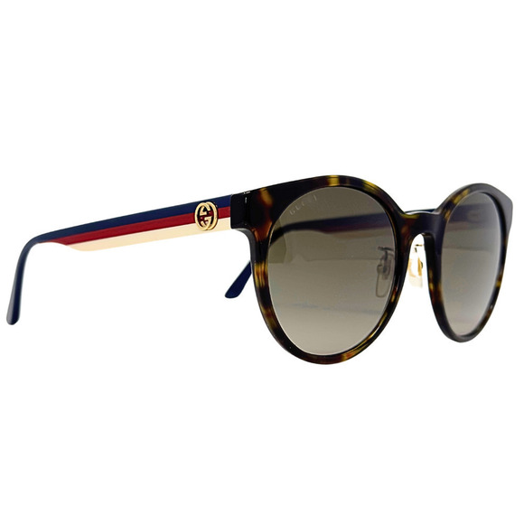 Gucci GG Logo Ophidia Red White Blue Round Sunglasses Tortoiseshell Gradient - Picture 7 of 12